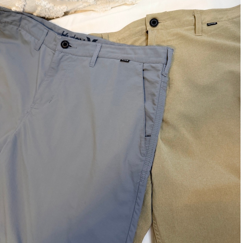 Hurley Shorts Mens 36 Gray and Khaki Excellent Lot 2 Nike Dri-FIT Chino  Shorts